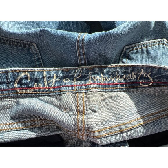 Y2K Cult Of Individuality Jeans Size 34 Medium Wash Distressed Straight Leg - Picture 6 of 10